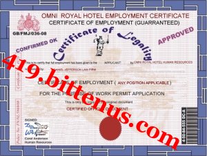 omni employment certificate